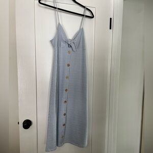 Zara blue and white striped midi dress
